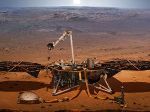 Ilustración artística de módulo de aterrizaje InSight. / NASA/JPL-CALTECH