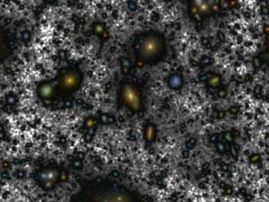 La nueva versión de la imagen más profunda del Hubble. En gris oscuro se aprecia la nueva luz que se ha encontrado alrededor de las galaxias de esta imagen. Toda esa luz corresponde al brillo de más de cien mil millones de soles. / A. S. Borlaff et al.