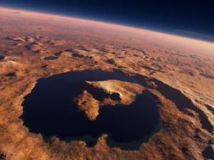 Imagen artística del cráter Gale. / Kees Veenenbos