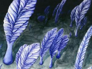 Impresión artística de los rangeomorfos, organismos parecidos a los helechos que vivieron durante el período Ediacárico. / Charlotte Kenchington.