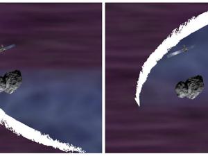 Rosetta observa el arco de choque del cometa. / ESA