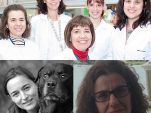 Grupo de investigación Lipobeta, área de Bioquímica y Biología Molecular (arriba), Nuria Máximo Bocanegra, profesora del departamento de Fisioterapia Terapia Ocupacional Rehabilitación y Medicina Física (abajo izq.) y Raquel Hernanz Martín, investigadora del área de Fisiología (abajo derecha).