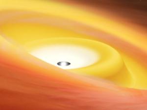 Interpretación artística de un disco deformado alrededor de una protoestrella. / (RIKEN)