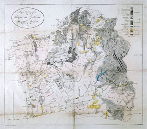 Mapa Petrográfico del Reyno de Galicia, publicado por Schulz en 1834.