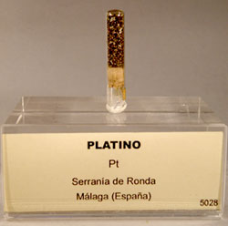 Muestra de platino procedente de la Serranía de Ronda (Málaga)